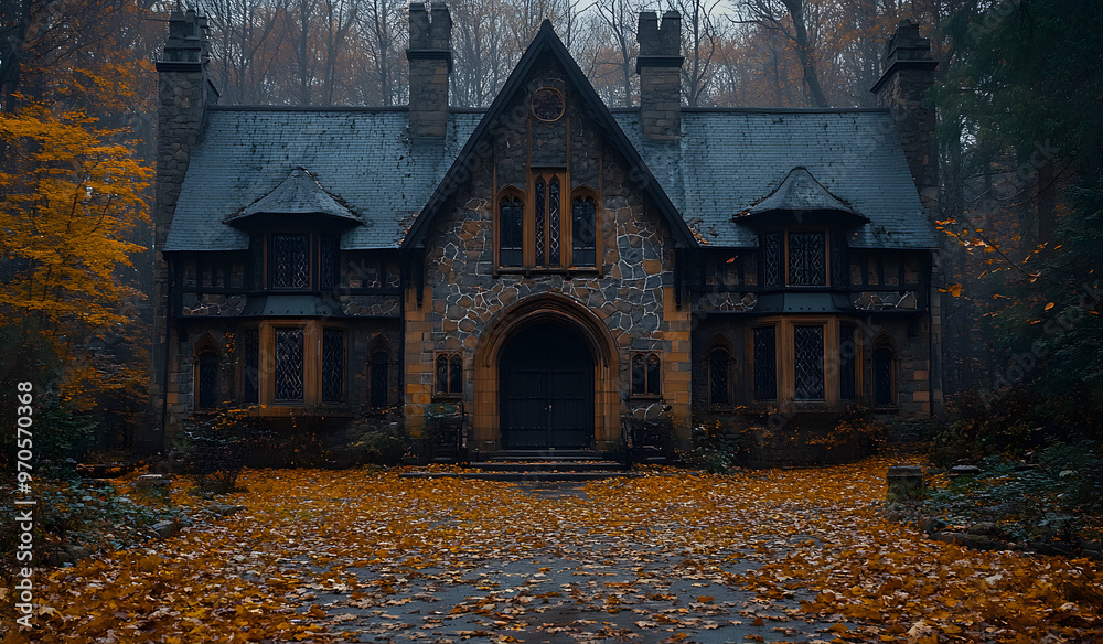 “A Gothic Mansion with an Imposing Front Facade Surrounded by Dark Trees”
“A Gothic Mansion with an Imposing Front Facade Surrounded by Dark Trees”
