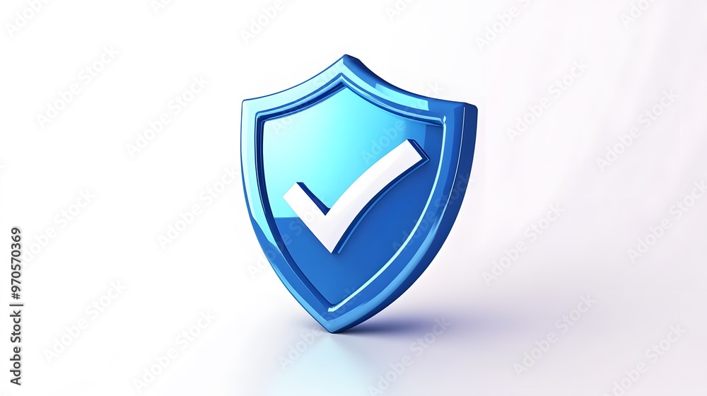 cartoon 3d Icon safety shield check mark perspective . Blue symbol security safety icon. Checkmark in minimalistic style. 3d vector illustration. white background cartoon 3d Icon safety shield check mark perspective . Blue symbol security safety icon. Checkmark in minimalistic style. 3d vector illustration. white background