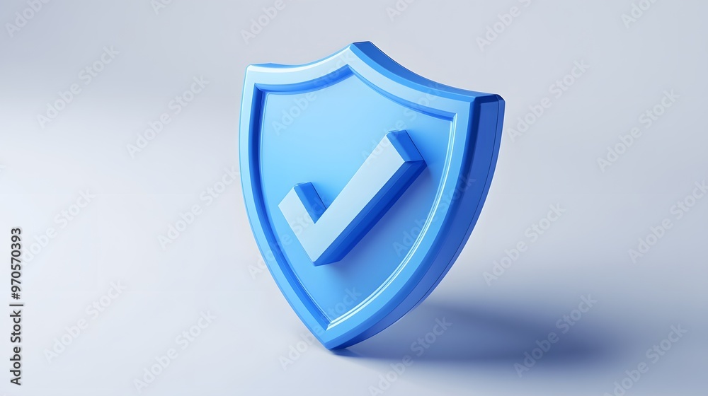 cartoon 3d Icon safety shield check mark perspective . Blue symbol security safety icon. Checkmark in minimalistic style. 3d vector illustration. white background cartoon 3d Icon safety shield check mark perspective . Blue symbol security safety icon. Checkmark in minimalistic style. 3d vector illustration. white background