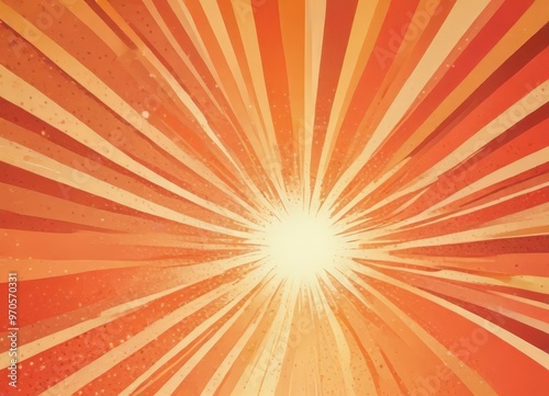 a vibrant, abstract sunburst design with radiating orange and yellow rays, creating a dynamic and energetic visual effect.