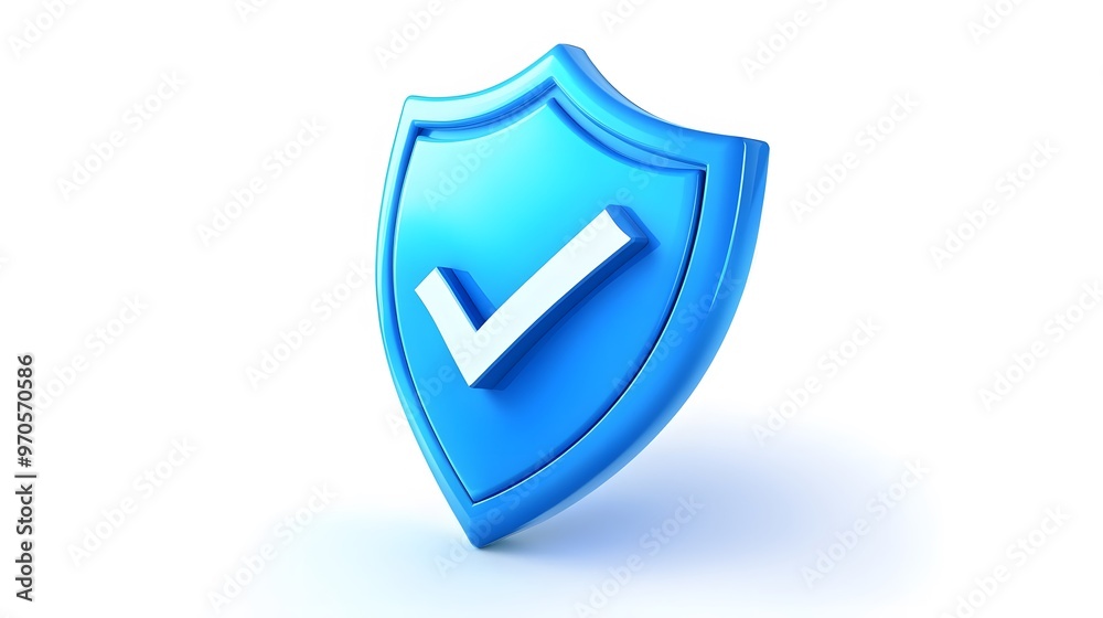 cartoon 3d Icon safety shield check mark perspective . Blue symbol security safety icon. Checkmark in minimalistic style. 3d vector illustration. white background cartoon 3d Icon safety shield check mark perspective . Blue symbol security safety icon. Checkmark in minimalistic style. 3d vector illustration. white background