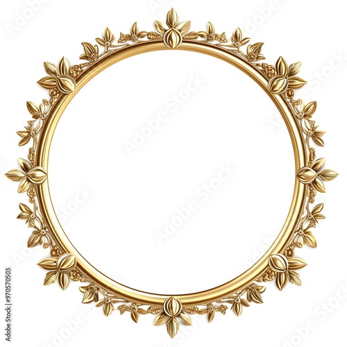 gold color frame for certificate, card, invited card, wedding, Islamic frame and pages use isolated on white background 