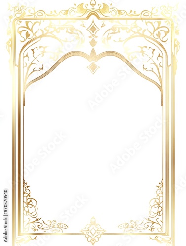 Wallpaper Mural gold color frame for certificate, card, invited card, wedding, Islamic frame and pages use isolated on white background  Torontodigital.ca