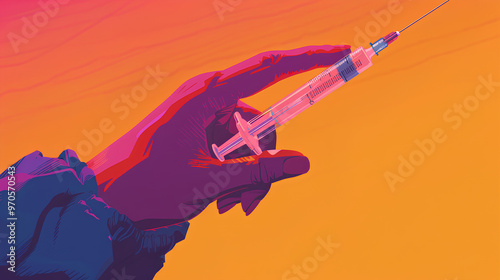 Wallpaper Mural animation of a doctor's hand holding a syringe Torontodigital.ca