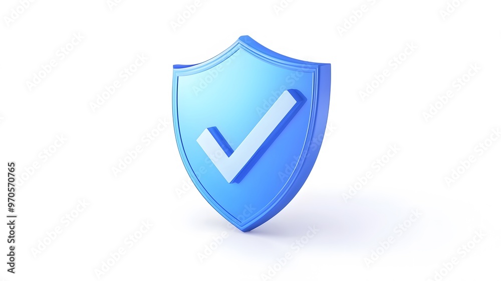 cartoon 3d Icon safety shield check mark perspective . Blue symbol security safety icon. Checkmark in minimalistic style. 3d vector illustration. white background cartoon 3d Icon safety shield check mark perspective . Blue symbol security safety icon. Checkmark in minimalistic style. 3d vector illustration. white background