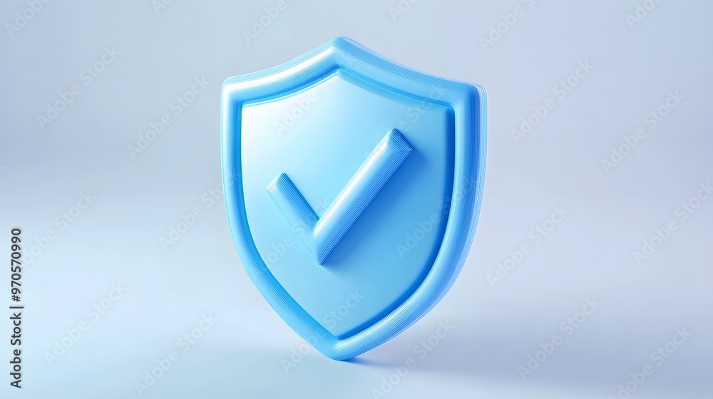 cartoon 3d Icon safety shield check mark perspective . Blue symbol security safety icon. Checkmark in minimalistic style. 3d vector illustration. white background cartoon 3d Icon safety shield check mark perspective . Blue symbol security safety icon. Checkmark in minimalistic style. 3d vector illustration. white background