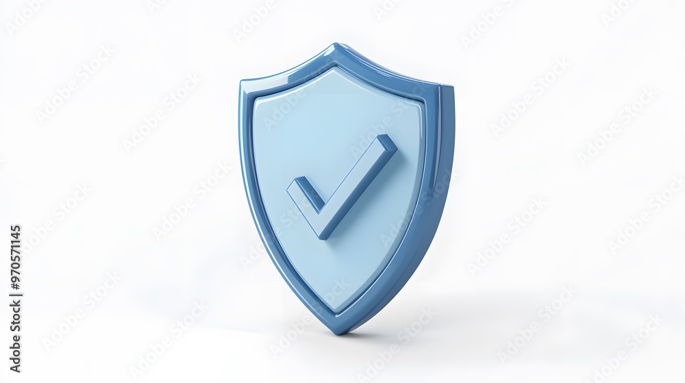 cartoon 3d Icon safety shield check mark perspective . Blue symbol security safety icon. Checkmark in minimalistic style. 3d vector illustration. white background cartoon 3d Icon safety shield check mark perspective . Blue symbol security safety icon. Checkmark in minimalistic style. 3d vector illustration. white background