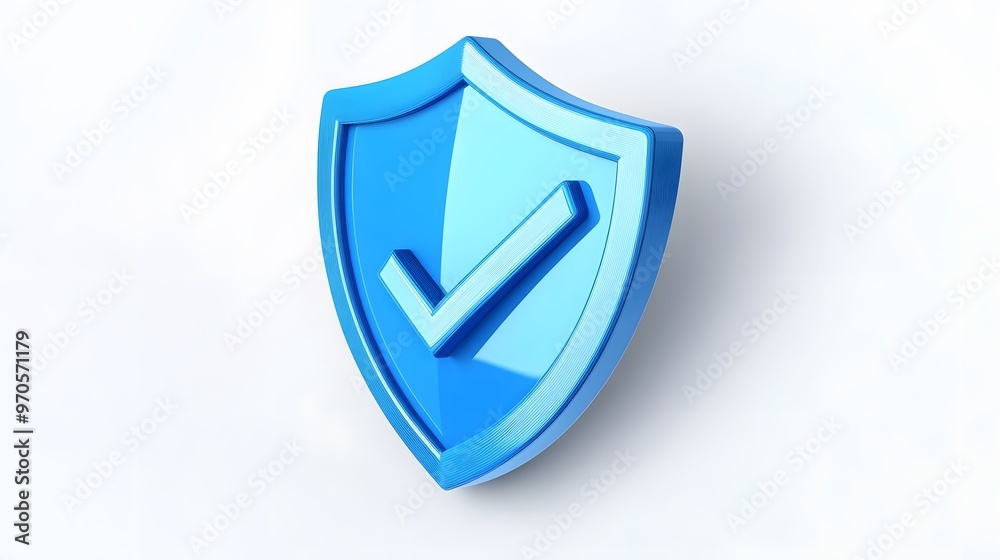 cartoon 3d Icon safety shield check mark perspective . Blue symbol security safety icon. Checkmark in minimalistic style. 3d vector illustration. white background cartoon 3d Icon safety shield check mark perspective . Blue symbol security safety icon. Checkmark in minimalistic style. 3d vector illustration. white background