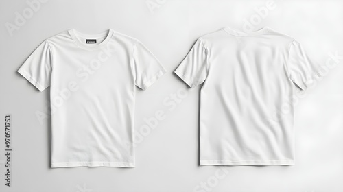 Minimalist White Cotton Men's T-Shirt Mockup with Text Insertion