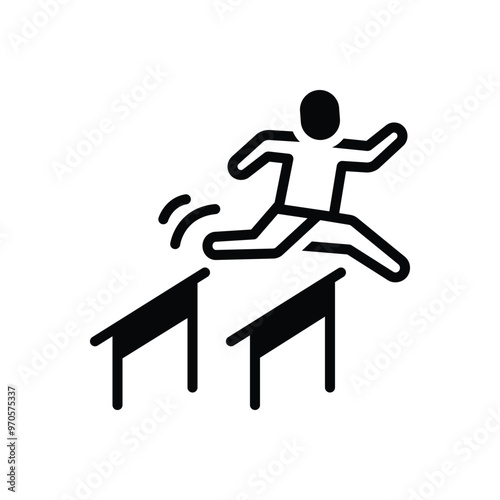 Black solid icon for hurdle