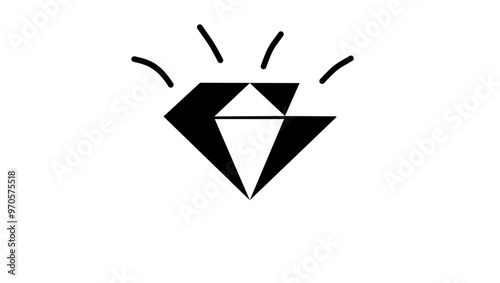 diamond emblem, black isolated silhouette