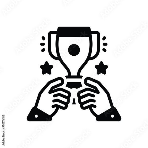 Black solid icon for triumph
