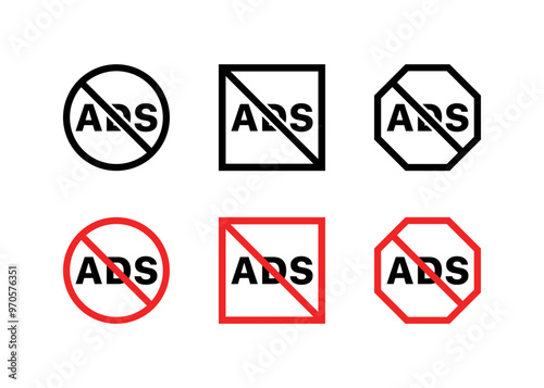 No ads set icons. Prohibitory sign icons. Flat and silhouette style. Vector icons. Free Download No ads set icons. Prohibitory sign icons. Flat and silhouette style. Vector icons. - GFXLoad