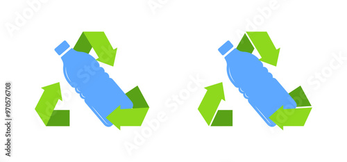 Water recycling icons. Flat style. Vector icons.