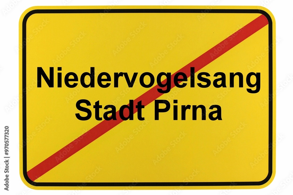 Illustration eines Ortsausgangsschildes von Niedervogelsang in der Sächsischen Schweiz Illustration eines Ortsausgangsschildes von Niedervogelsang in der Sächsischen Schweiz
