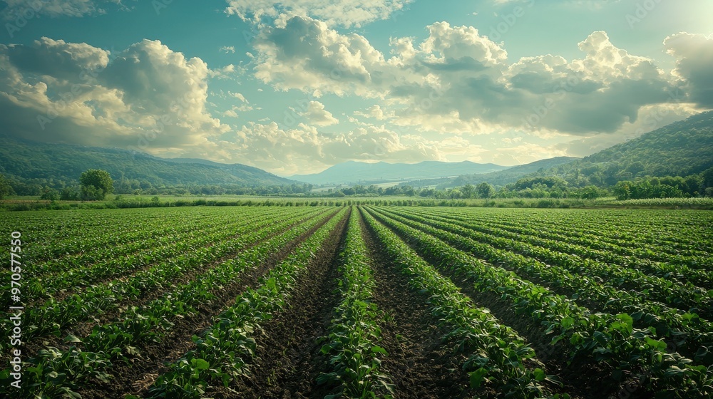 Sustainable agriculture flourishing in vast fields, with eco-friendly farming practices supporting environmental preservation. Sustainable agriculture flourishing in vast fields, with eco-friendly farming practices supporting environmental preservation.