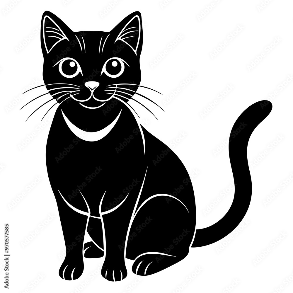 a silhouette black cute cat a silhouette black cute cat