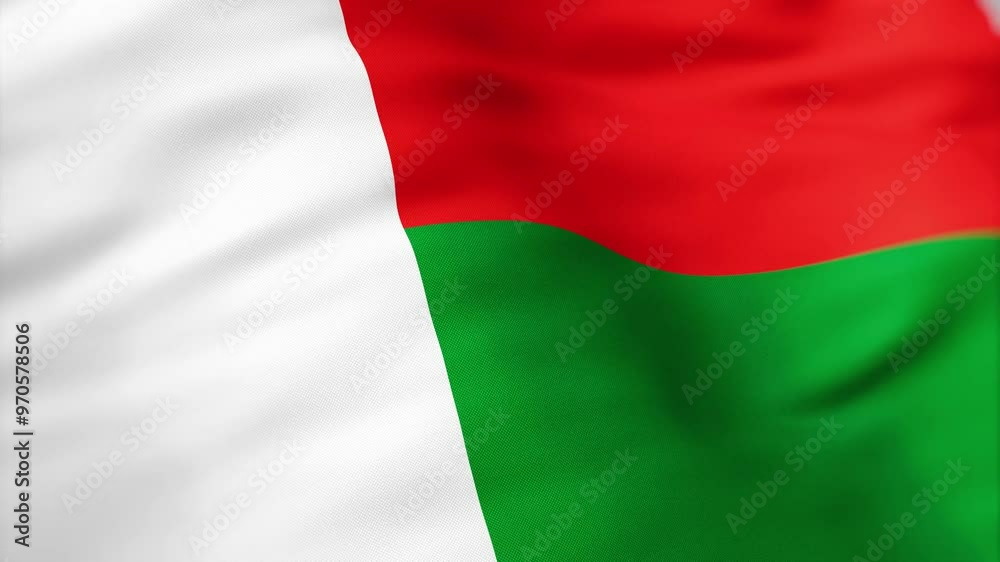Madagascar Flag waving 4k independence day