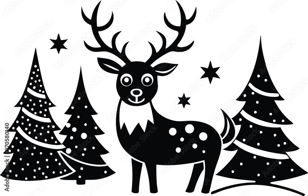 deer with christmas tree deer with christmas tree