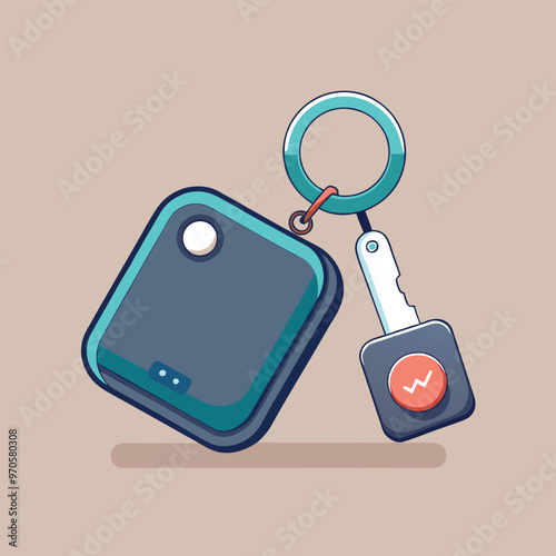 Adobe Illustrator Artwork Square Bluetooth tracker that helps people keep track of their belongings.