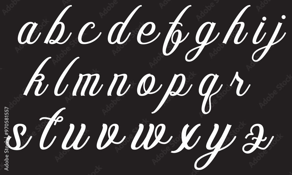 Handwritten modern brush calligraphy Alphabet isolated on white and black background. Vector illustration. EPS 10 Handwritten modern brush calligraphy Alphabet isolated on white and black background. Vector illustration. EPS 10