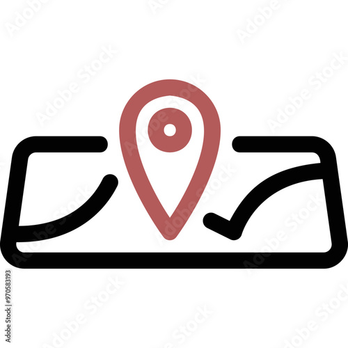 Simple vector icon map location photo