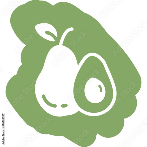 Simple vector icon avocado