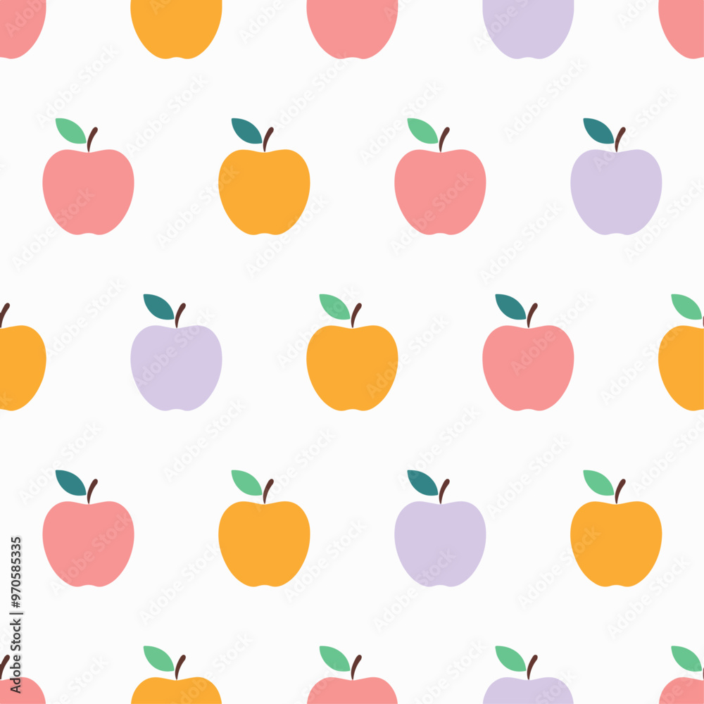 Seamless pattern of cute Apple, white background Seamless pattern of cute Apple, white background