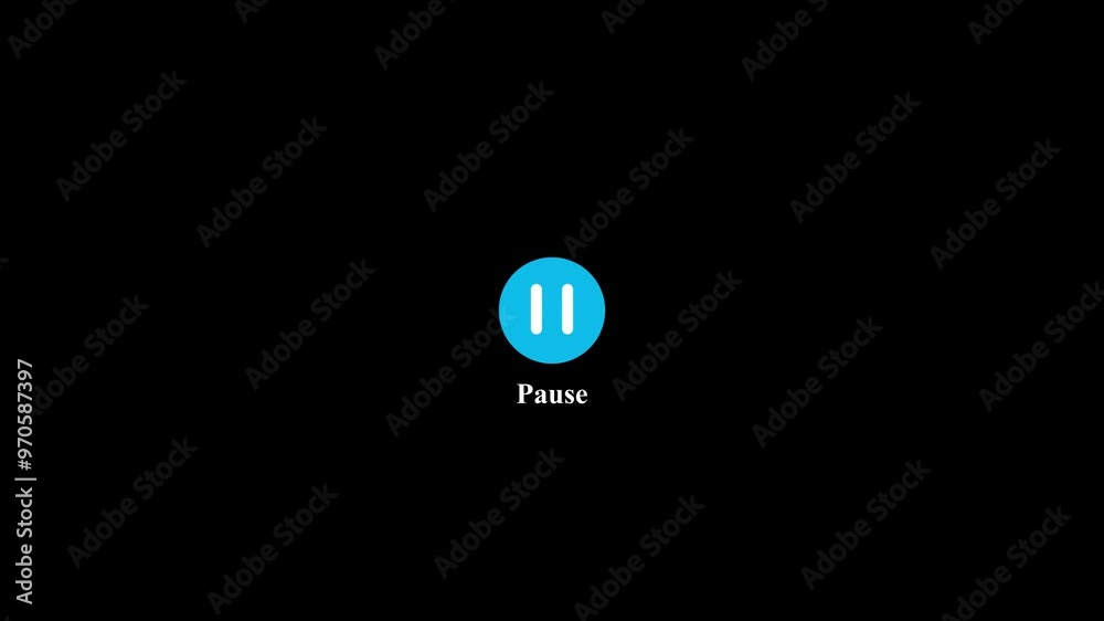 pause button in circle, video pose or play button sign. simple logotype animation background.4k pause button in circle, video pose or play button sign. simple logotype animation background.4k