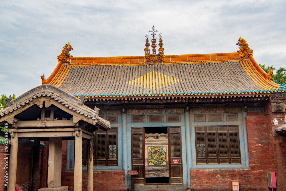 Ancient architecture of Houtu Temple in Jiexiu, Jincheng, Shanxi, China Ancient architecture of Houtu Temple in Jiexiu, Jincheng, Shanxi, China