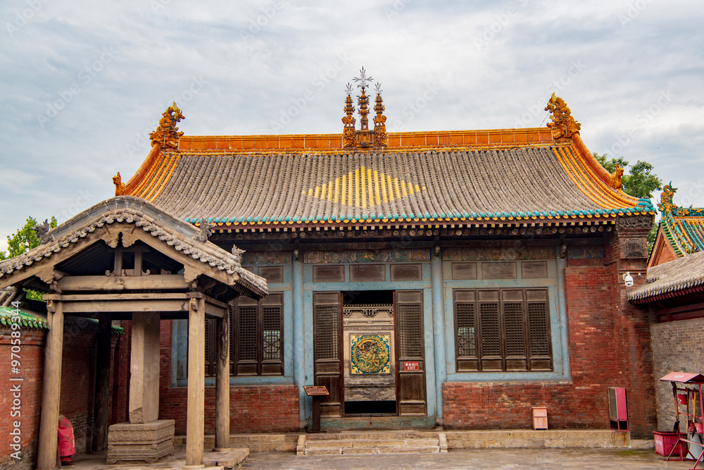 Ancient architecture of Houtu Temple in Jiexiu, Jincheng, Shanxi, China Ancient architecture of Houtu Temple in Jiexiu, Jincheng, Shanxi, China