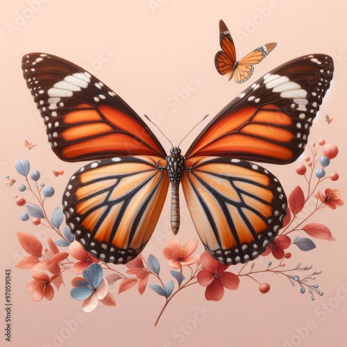 PNG Flying plain tiger butterflies butterfly animal insect
