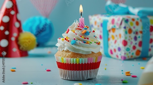 The Cupcake with Birthday Candle