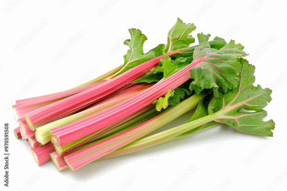 A fresh Rhubarb isolated on white A fresh Rhubarb isolated on white