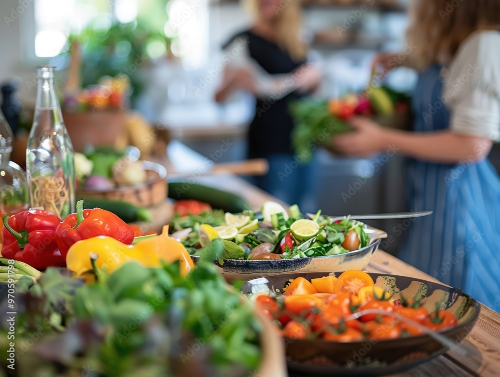 Obraz premium Holistic health workshop with professionals teaching about wellness nutrition