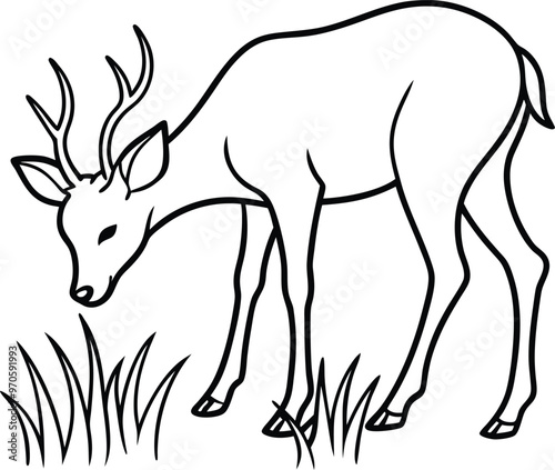 Unique deer logo icon line art vector illustration perfect for creative and artistic use photo