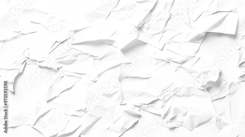 white crumpled paper on texture white and transparent background PNG photo