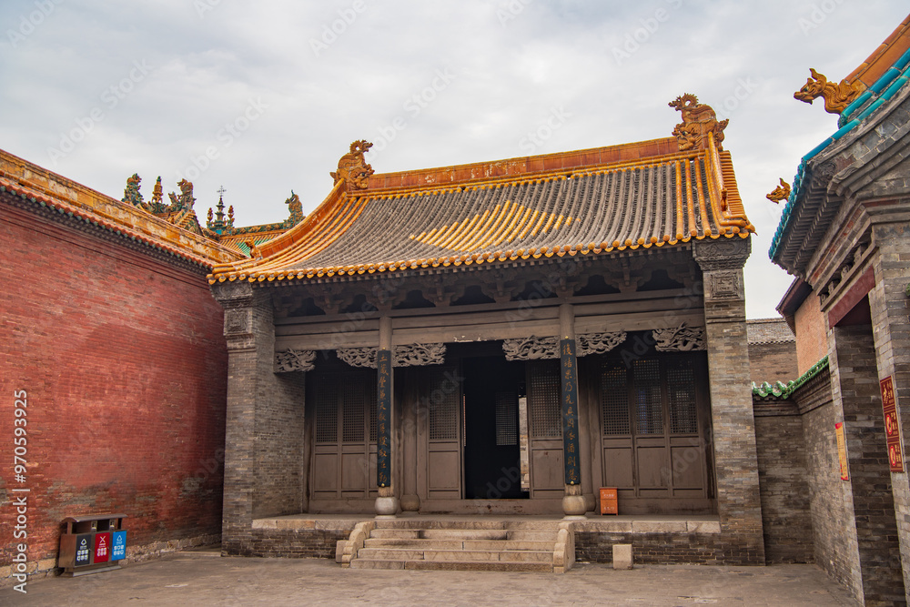 Ancient architecture of Houtu Temple in Jiexiu, Jincheng, Shanxi, China Ancient architecture of Houtu Temple in Jiexiu, Jincheng, Shanxi, China