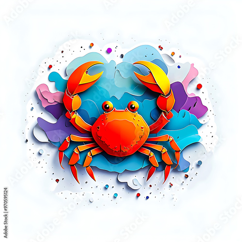 Illustration of crab on white background photo