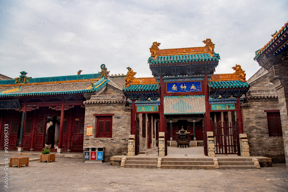 Ancient architecture of Houtu Temple in Jiexiu, Jincheng, Shanxi, China Ancient architecture of Houtu Temple in Jiexiu, Jincheng, Shanxi, China