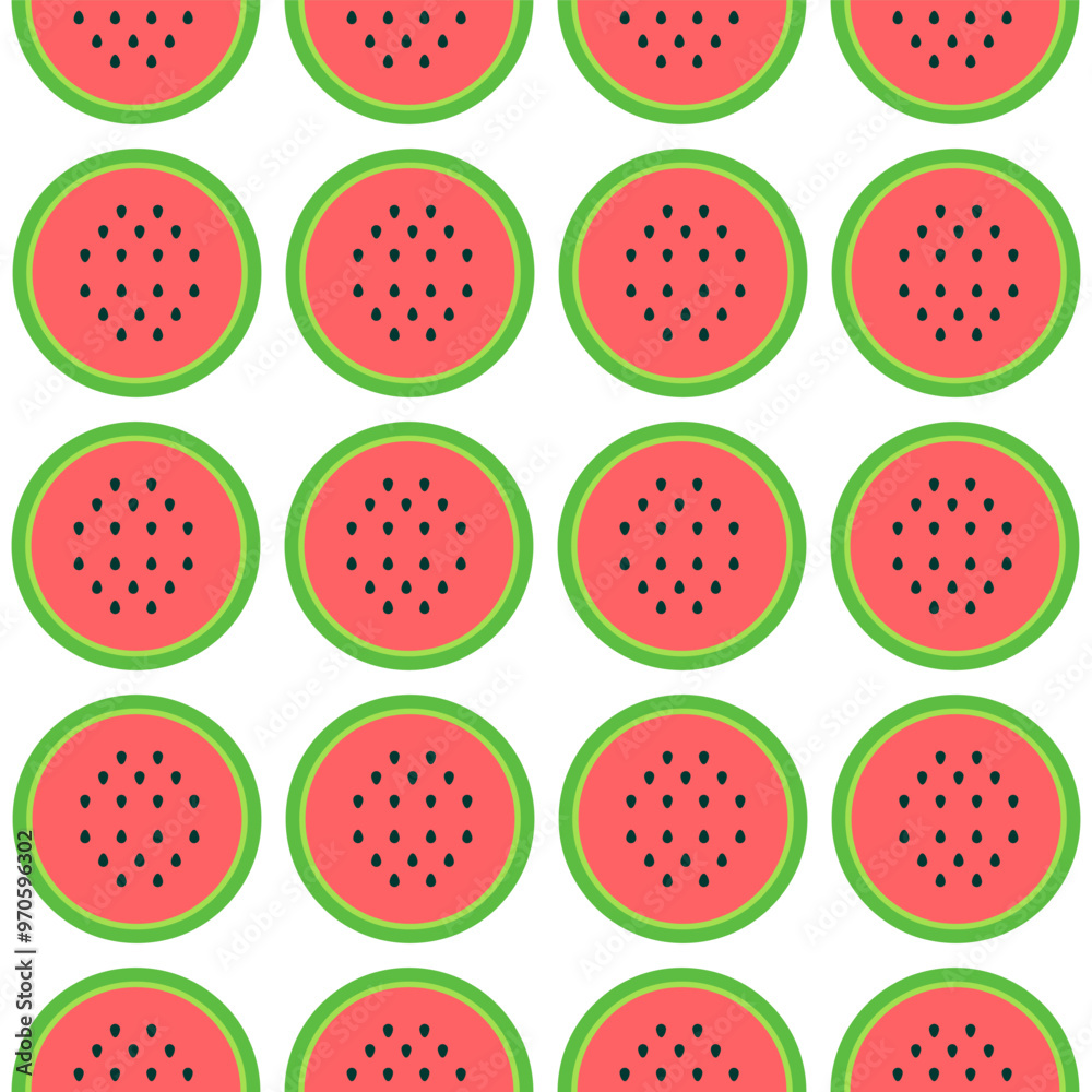 watermelon pattern in flat style on white background watermelon pattern in flat style on white background