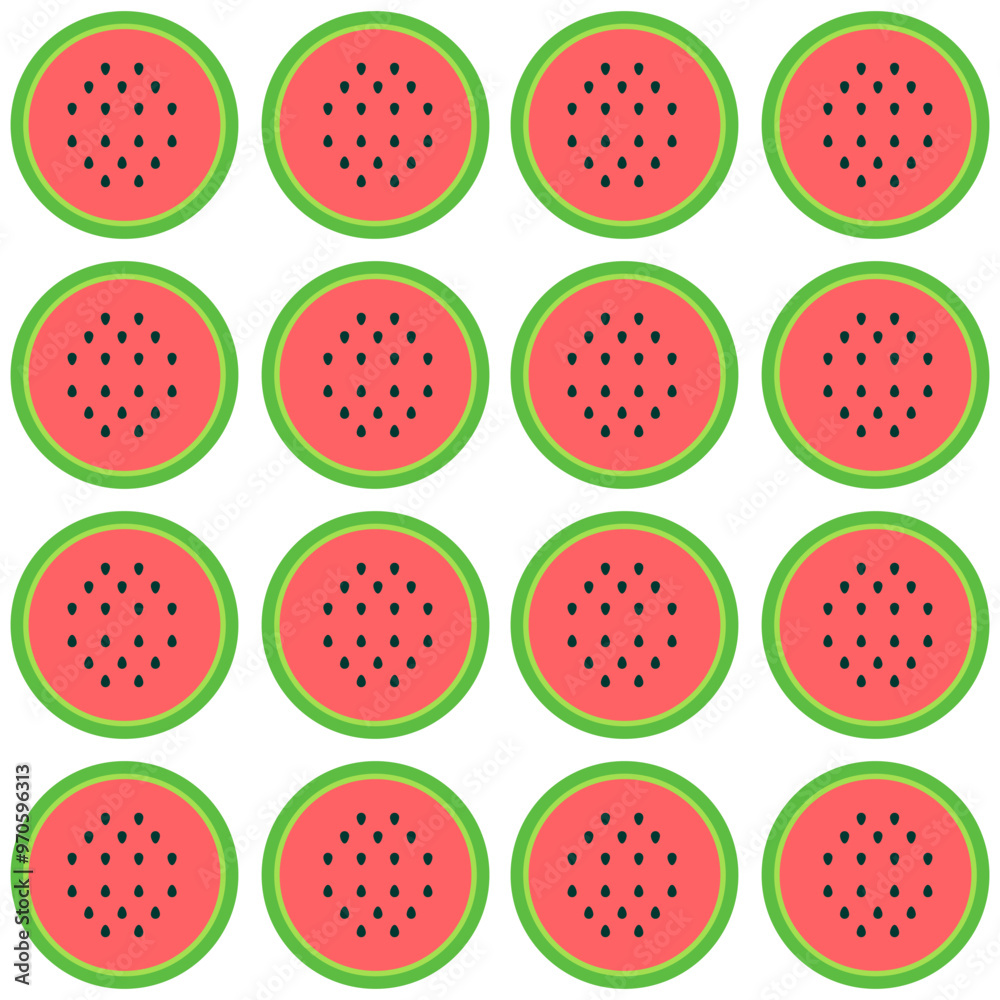 watermelon pattern in flat style on white background watermelon pattern in flat style on white background