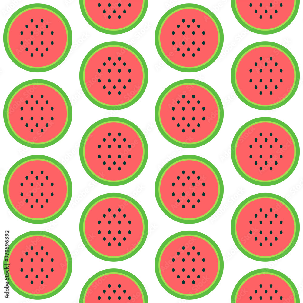 watermelon pattern in flat style on white background watermelon pattern in flat style on white background