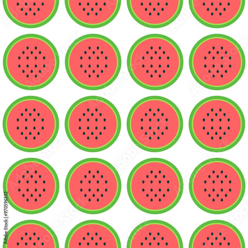 watermelon pattern in flat style on white background