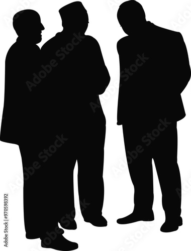 Wallpaper Mural three men making chat, silhouette vector Torontodigital.ca