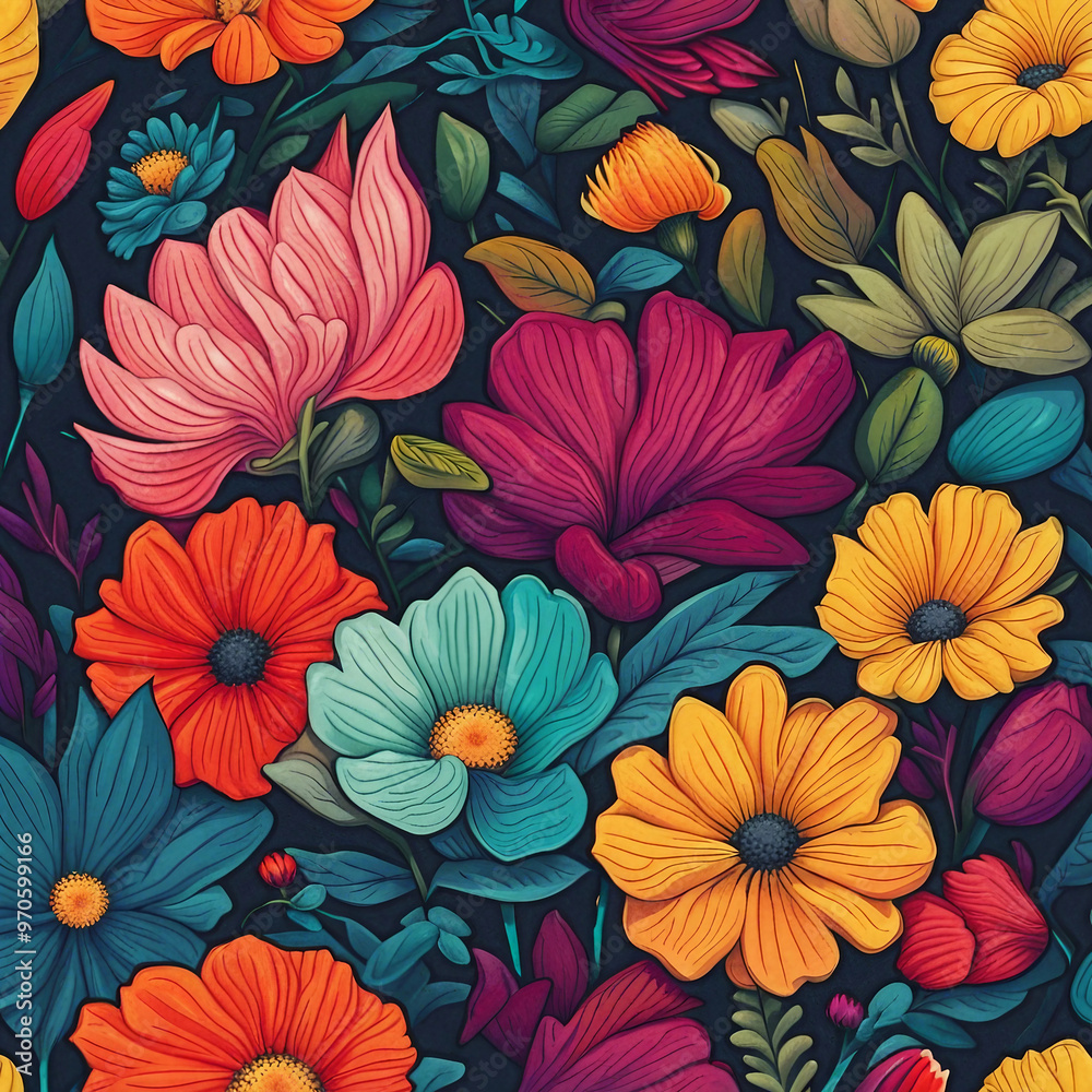 custom made wallpaper toronto digitalcolorful flower illustration background