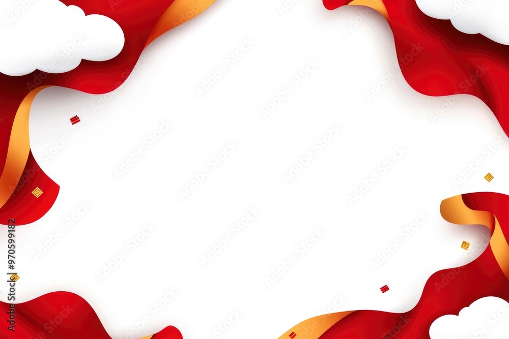 Abstract Red and Gold Wavy Frame Background Abstract Red and Gold Wavy Frame Background