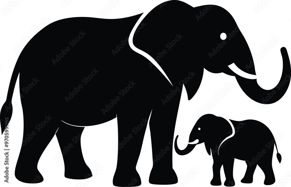 Obraz premium elephant silhouette vector