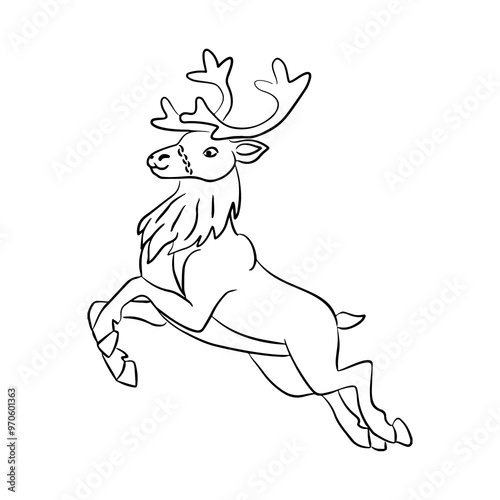 Rain deer vector silhouette illustration art
