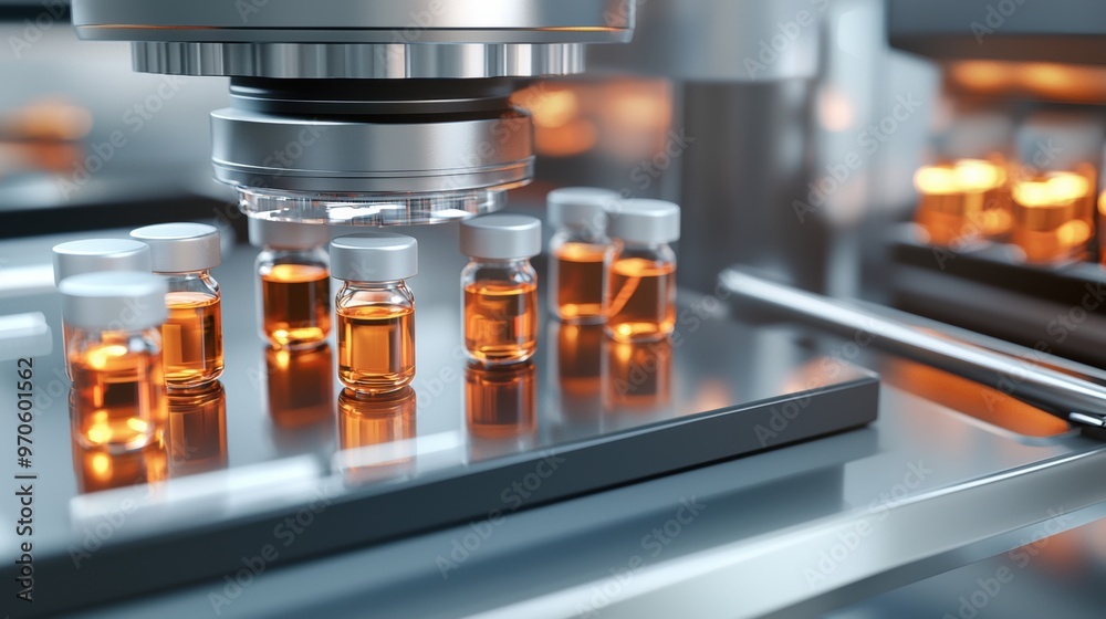 Close up view of scientific glassware in a modern laboratory setting Close up view of scientific glassware in a modern laboratory setting